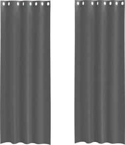 vidaXL 2 db sötétszürke fátyolfüggönyök rojtokkal 140x260 cm