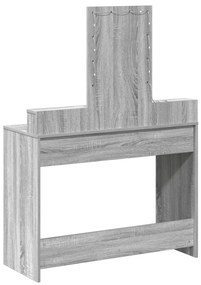 LED világítással ellátott sminktükör Szürke Sonoma 100x41x140 cm