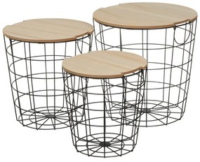 Kerek tárolóasztal szett 3 db-os 39x39 cm – Casa Selección