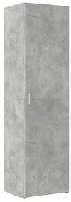 betonszürke szerelt fa magasszekrény 50x42,5x185 cm