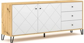 Komód 183 cm Artisan tölgy / fehér színkombinációban - BACARDI