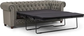 Szürke bársony kinyitható kanapé 203 cm York Blik – Ropez