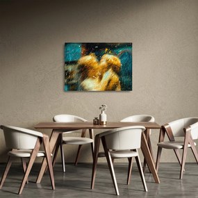 Kép - Csókolózó angyalok (üvegen) (70x50 cm)