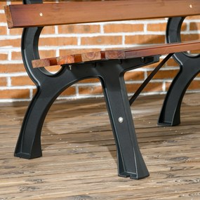 Outsunny Kerti Pad 2 Személyes Alumínium és Fa Lécből, méretek: 120L x 57W x 70H cm | Aosom