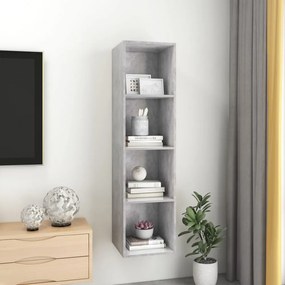 betonszürke szerelt fa fali TV-szekrény 37x37x142,5 cm