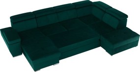 Ülőgarnitúra, smaragd, balos, LAMORA U