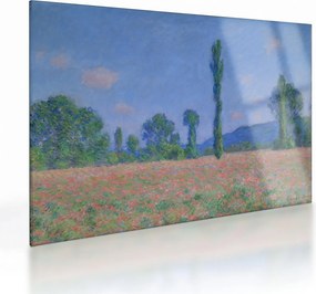Üveg kép - Claude Monet, Poppy Field (Giverny), reprodukciók (70x50 cm)