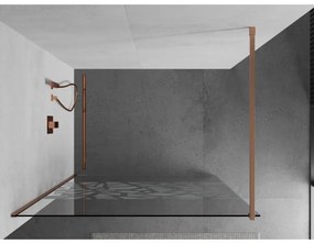Mexen Kioto, Walk-In zuhany paraván 110 x 200 cm, 8 mm átlátszó üveg fehér mintás, réz matt profil, 800-110-101-65-85
