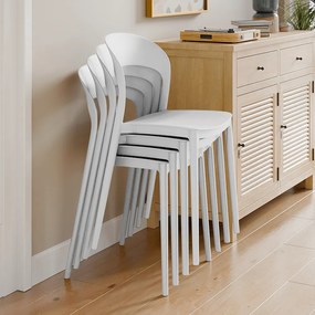 Rakásolható szék, fehér, RADANA NEW