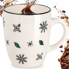 Ünnepi bögre télies mintával italokhoz, kávéhoz, teához, gyógyteákhoz, karácsonyi, 350 ml