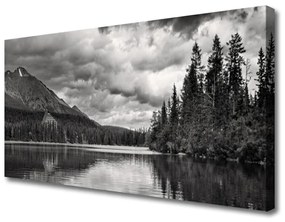 Vászonkép falra Forest Lake Mountain Nature 125x50 cm