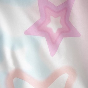 Fehér-rózsaszín kétszemélyes gyerek ágyneműhuzat 200x200 cm Ombre Stars – Catherine Lansfield