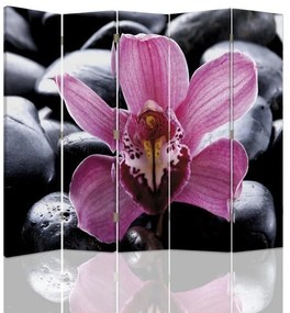 Gario Paraván Zen orchidea virággal Méret: 180 x 170 cm, Kivitelezés: Klasszikus paraván