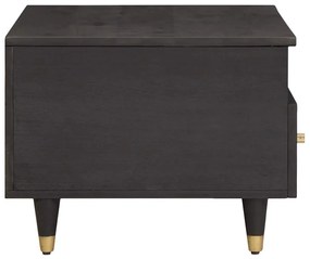 vidaXL Dohányzóasztal fiókkal Fekete 80 x 54 x 40 cm Tömör Mangófát