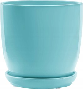 Kerámia kaspó Menta kerek fényes sima Ø20cm zománc talp