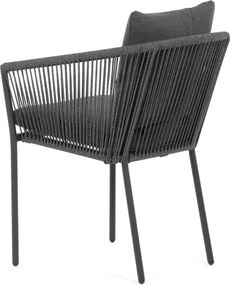 Kerti szék, alumínium, szövet, szürke, AZC-C1179 GREY
