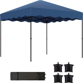 Outsunny Pavilon kb. 3x3m, vízlepergető Stabil Téli Álló Pop-up Összecsukható Sátor UV Védelemmel 50+, Összecsukható Parti Sátor Kert Sátor Görgős Tás