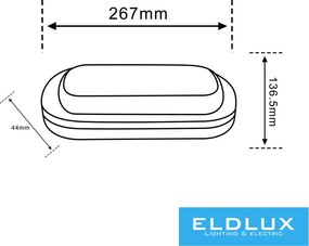 UNIVERSO Mennyezeti lámpa 23w 3300lm CCT.kap IP65 Fehér 267x136x44mm