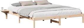 vidaXL Ágykeret Természetes 200 x 200 cm Tömör fenyőfa