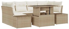 vidaXL Kerti Kanapé Szett párnával 7 pcs Beige és krém