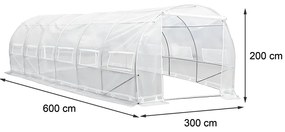 Fóliasátor 200x300x600 cm erősített vázzal+fólia