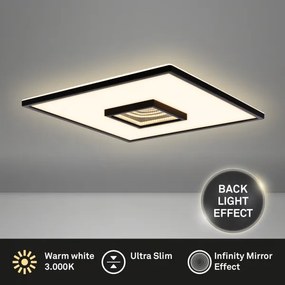 Briloner 3848015 - LED mennyezeti lámpatest TORO LED/18W/230V 42x42 cm fekete