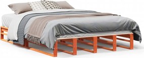 vidaXL viaszbarna tömör fenyőfa ágy matrac nélkül 120 x 190 cm
