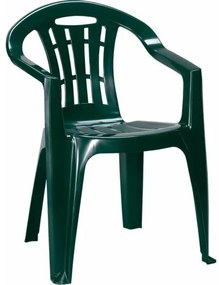 Mallorca kerti szék, kartámaszos, sötétzöld színű