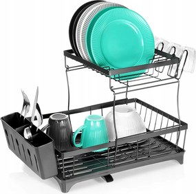 Csepegtető Nagy Szárító Edények Tányérok Evőeszközök 2 szintes Kétszintes