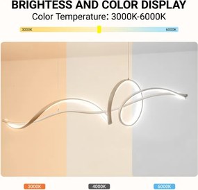 Brilagi - dimmelhető LED, kábellel függesztett csillár SIGNATURE LED/55W/230V 120x23 cm bézs + távirányító