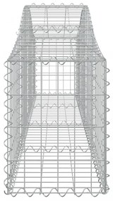 2 db íves horganyzott vas gabion kosár 200x30x40/60 cm