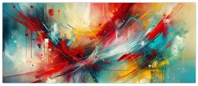 Kép – Absztrakció pirossal (120x50 cm)