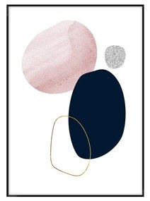 Falikép, absztrakt mintával, messziről, 50x70 cm, fekete-rózsaszín - CUMULUS