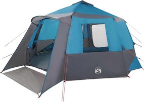 vidaXL Cabin Tent 12-Person tetővel Kék és Szürke 500 x 500 x 294 cm