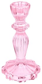 Rózsaszín magas üveg gyertyatartó - Rex London