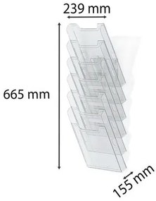 Katalógustartó, fali, A4, álló, 6 rekeszes, EXACOMPTA Office, áttetsző (EX64758D)
