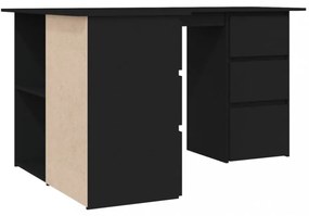 fekete szerelt fa sarok íróasztal 145 x 100 x 76 cm
