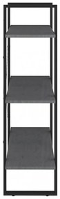 háromszintes szürke tömör fenyőfa könyvszekrény 80x30x105 cm