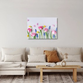 Tavaszi virágok képe (üvegen) (70x50 cm)