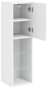 fehér TV-szekrény LED-lámpákkal 30,5 x 30 x 102 cm
