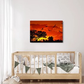 Madarak képe naplementekor (90x60 cm)