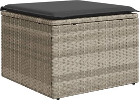 vidaXL világosszürke polyrattan kerti szék párnával 55 x 55 x 37 cm