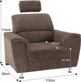 Fotel, barna szövet, SANTIAGO