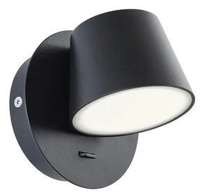 Fali lámpa, fekete, 3000K melegfehér, beépített LED, 768 lm, Redo Shaker 01-1739