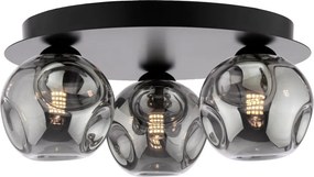 Dar Lighting modern mennyezeti lámpa foley matt fekete füstös darfol5322-28