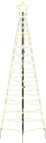 vidaXL LED Karácsonyfák talajráccsal Meleg fehér 250 cm Vas