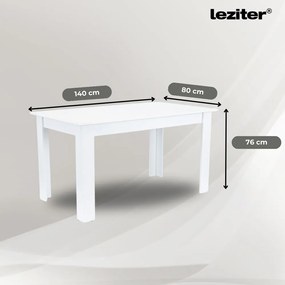 Leon 4+1 étkező garnitúra fehér-fekete