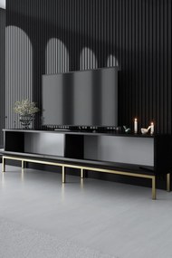 TV szekrény Lord - Black, Gold
