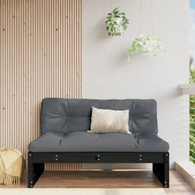vidaXL fekete kerti tömör fenyőfa középső kanapé 120 x 80 cm