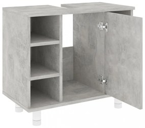 betonszürke szerelt fa fürdőszobaszekrény 60 x 32 x 53,5 cm